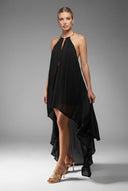 Backless Irregular Hem Maxi Dress