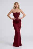Strapless Pleated Maxi Dress