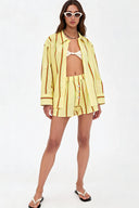 Striped Shirt And Shorts Set