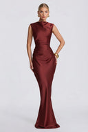 Backless Design Pleated Maxi Dress