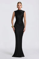 Backless Design Pleated Maxi Dress