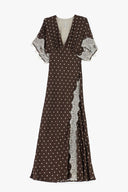 Monsseas Vintage Polka Dot Lace Maxi Dress