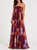 Abstract Watercolor Print Maxi Dress & Kimono Two-Piece Set