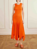 Casual Cutout Knit Asymmetrical Hem Midi Dress