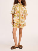 Bohemian Artistic Print Shirt & Shorts Two-Piece Set