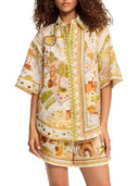 Bohemian Artistic Print Shirt & Shorts Two-Piece Set