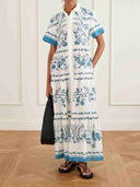 Casual Floral Print Tiered Maxi Dress