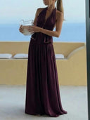Sexy Ruched Waist Cutout Satin Two-Piece Set