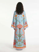 Azure Dream Tie Neck Maxi Dress