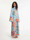 Azure Dream Tie Neck Maxi Dress