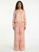Blush Heritage Print Wide Leg Pants
