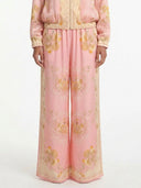 Blush Heritage Print Wide Leg Pants