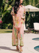 Papaya Garden Print Oversized Shirt