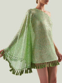 Elegant One-Shoulder Sequin Tassel Top & Flared Pants Two-Piece Set