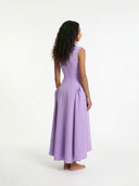 Lavender Sculpted Midi Dress