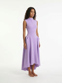 Lavender Sculpted Midi Dress