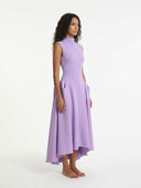 Lavender Sculpted Midi Dress