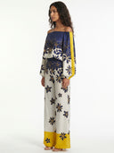 Elegant Off-Shoulder Flowing Pants Set