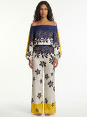 Elegant Off-Shoulder Flowing Pants Set