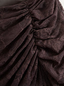 Retro Faux Leather Patchwork Lace Long Sleeve Maxi Dress