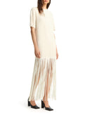 Casual Fringe Short Sleeve Maxi Dress