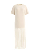 Casual Fringe Short Sleeve Maxi Dress