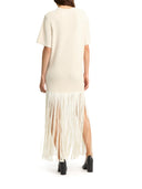 Casual Fringe Short Sleeve Maxi Dress