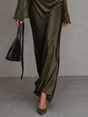 Elegant Satin Camisole Dress & Knit Cover-Up Set
