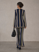 Minimalist Vertical-Stripe Knit Two-Piece Set