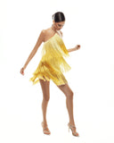 Exquisite Halter Layered Fringe Mini Dress