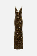 Elegant Emerald Sequin Maxi Dress