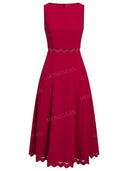 Elegant Cutout A-Line Midi Dress