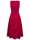Elegant Cutout A-Line Midi Dress