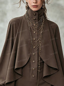 High Neck Cape Sleeve Mini Dress