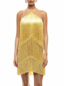Exquisite Halter Layered Fringe Mini Dress