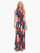 Bohemian Color Block Sleeveless Maxi Dress
