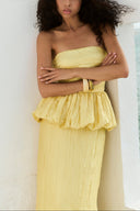 Elegant Strapless Ruched Skirt Two-Piece Set