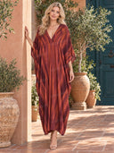 V-neck Printed Maxi Dress