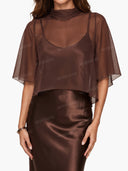 Elegant Chiffon Blouse And Satin Midi Dress Two-piece Set