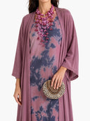 Retro Tie Dye Satin Sleeveless Maxi Dress Two Piece Set