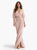 Minimalist V-Neck Knitted Maxi Dress