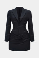 Structured Blazer Ruched Mini Dress