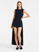 Unique Minimalist High/Low Hem Sleeveless Jumpsuit
