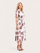 Geometric Print Shirt Dress