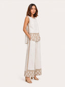 Minimalist Linen Contrast-Trim Two-Piece Set