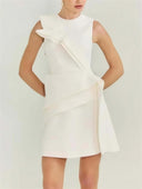 Elegant Origami-Inspired Sleeveless Mini Dress
