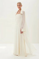 Elegant Satin Maxi Dress & Long Sheer Chiffon Cover-Up Two-Piece Set