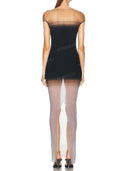 Sexy Sheer Mock Neck Bodycon Maxi Dress