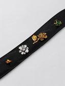 Embellished Floral Charm Skinny Necktie