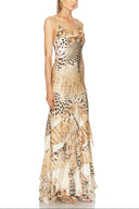 Leopard-printed Sling Maxi Dress